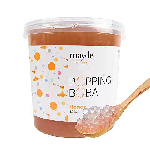 Mayde Popping Boba Pearls For Drinks & Desserts, Honey 7 Pounds