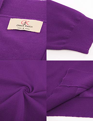 Image of GRACE KARIN Women Cardigan Sweaters Lightweight Knit Cropped Cardigans Trendy 3 /4 Sleeve Shrug Bolero S-3XL