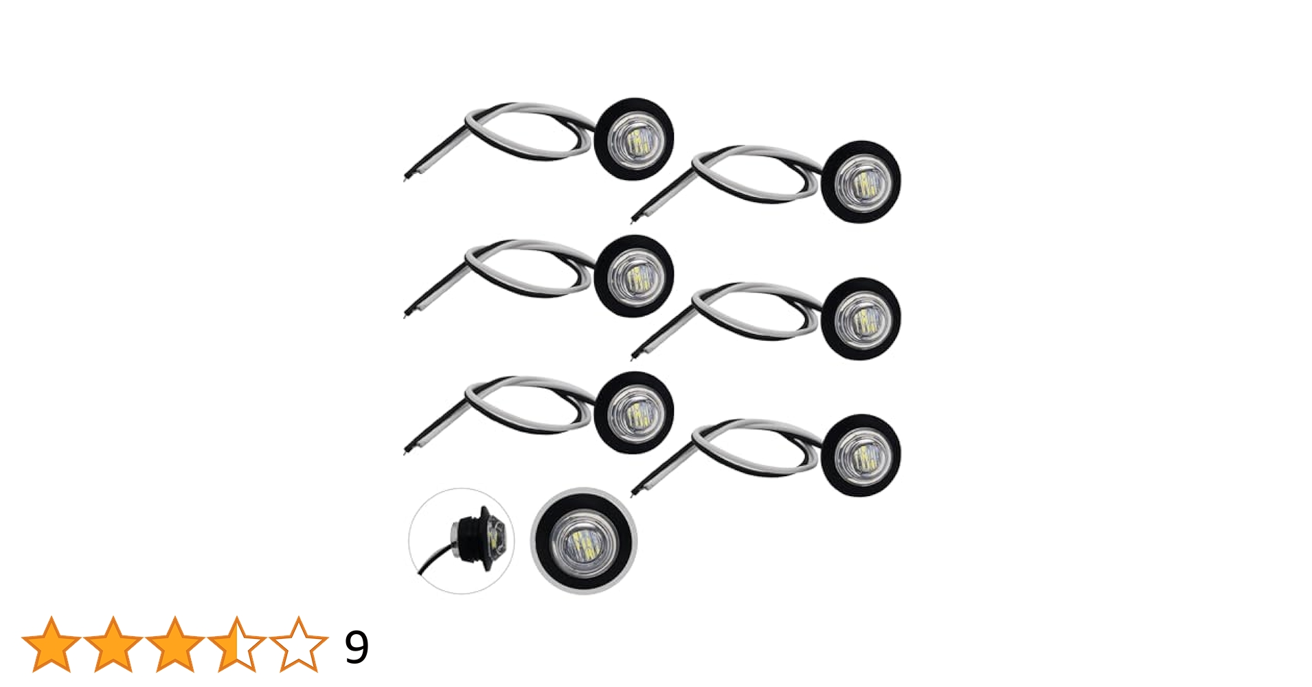CTRICALVER LED Rund Bil Lastbil Lastbil, 3/4 Tum Sidolampor, 6 St Ivattentu00e4t Sidobil 12 V/24 V Universal Ljus Storlek Slu00e4pvagn (vit CTRICALVER LED Rund Bil Lastbil Lastbil, 3/4 Tum Sidolampor, 6 St Ivattentu00e4t Sidobil 12 V/24 V Universal Ljus Storlek Slu00e4pvagn (vit