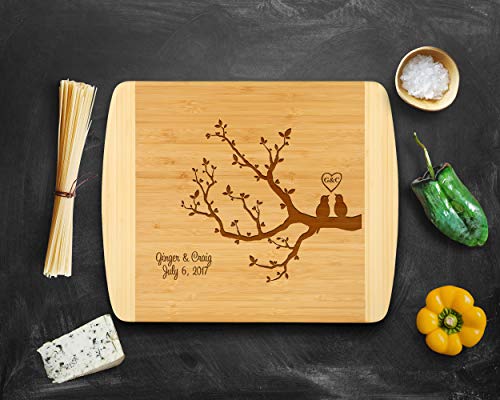 Personalized Cutting board by Krezy Case, Love Tree Cutting Board, 2 tone cutting board, Large Cutting board, Anniversary Board, Housewarming,Birthday, Corporate Board
