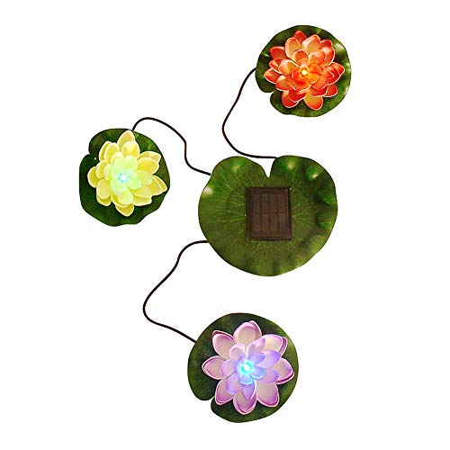 Superdream Floating Solar Lily Pads Lights for Pond Decor, 16'