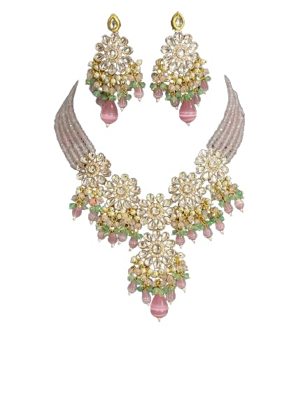 Necklace For Women Multi Layered Beaded Kundan Bridal Wedding Necklace Jewellery Set Gift For Her Womens Jewelry (B0CVWZM5YK) Amazon Price History, Amazon Price Tracker