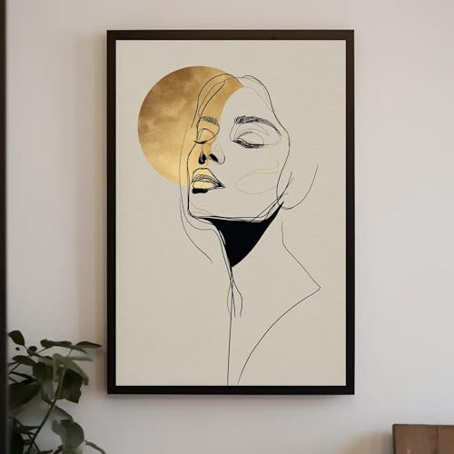 Peinture minimaliste femme dorée LMYCHENG affiche toile 30x40 cm