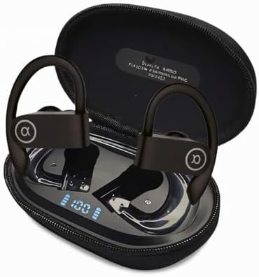 Fone de Ouvido Sem Fio Preto Bluetooth 5.4 à Prova D'Água IPX5 45...