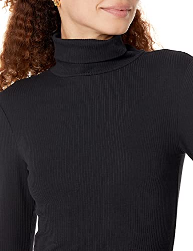 Image of Amazon Essentials Women's Slim-Fit Stretchy Layering Long Sleeve Knit Rib Turtleneck Top (Available in Plus Size), Pack of 2