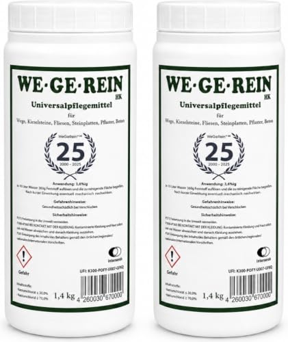 2x Wegerein je 1 4 kg für Wege und Steinflächen + Bildmagnet