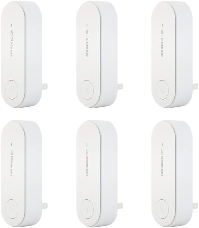 HHTL 6Pcs Plug-In Air Purifier, Mini Portable Air Purifier, Generator Air Purifier Suitable For Pet Bedroom White US Plug