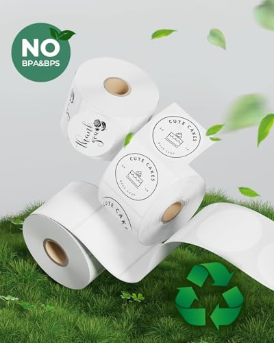 MUNBYN 2" x 2" White Circle Thermal Sticker Labels for Thermal Printer, 750 Labels/Roll, Self-Adhesive Round Direct Thermal Labels, Multi-Purpose Roll Stickers for Business image 8