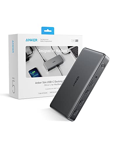 Macbook Pro Docking Station, Anker Triple Display 564 Usb-C Docking Station (10-In-1, For Macbook), Dual 4K Hdmi And Displayport, 4 Usb Data Ports For Macbook Pro, Dell, Hp, Thinkpad Laptops And More #TOP15