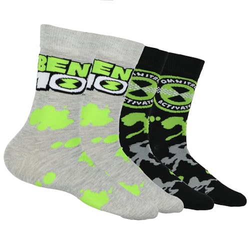Bioworld Ben 10 Socks Goop and Omnitrix Designs Adult Mid-Calf Crew Socks 2 Pairs