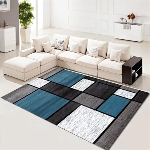 Tapis chambre garçon ado 60x90cm rectangulaire géométrique multicolore - 2