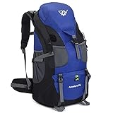 RuRu Monkey 50 Liter Hiking Backpack Daypack for Outdoor Camping Traveling,Blue