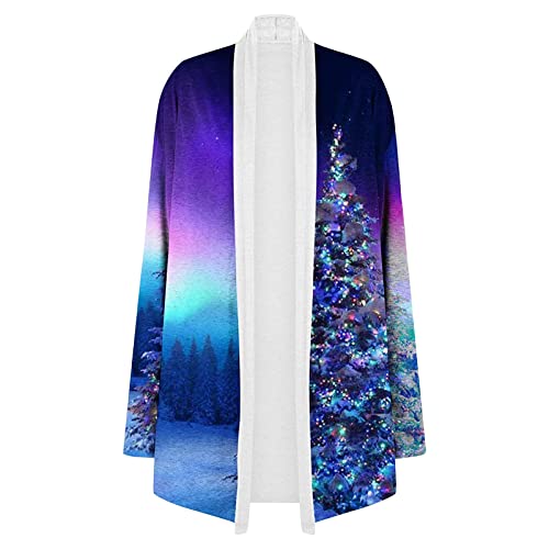 Womens Long Sleeve Cardigans Lightweight Ribbed Neckline Soft Knit Cardigan Sweater With Buttons Open Back (B, L) #TOP2