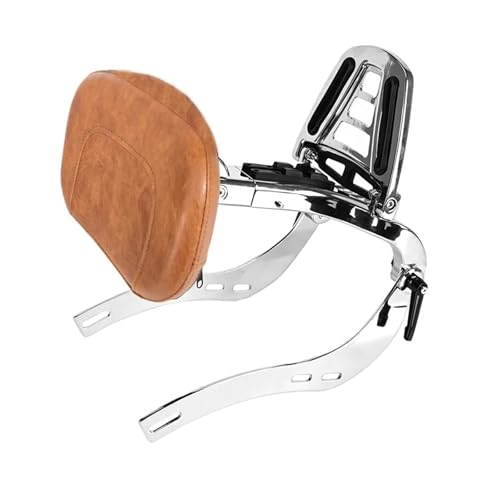 Porte-bagages avec sissy bar Indian Scout Bobber et dossier passager amovible marron et chrome