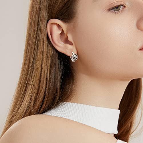 Unisex Hoop Earrings 925 Sterling Silver Viking Rune Black Earrings Sleeper Earrings Birthday Gifts for Men Women