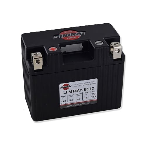 Shorai Lfm Lithium-iron Battery Wbms Lfm14a2-bs12 4.0ah 13.2v 52.8whr A Type ...