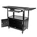 AV Cart with Locking Cabinet Adjustable Height Rolling Media Cart for Computer Laptop Projector Printer with Pullout Keyboard Tray Cord Management