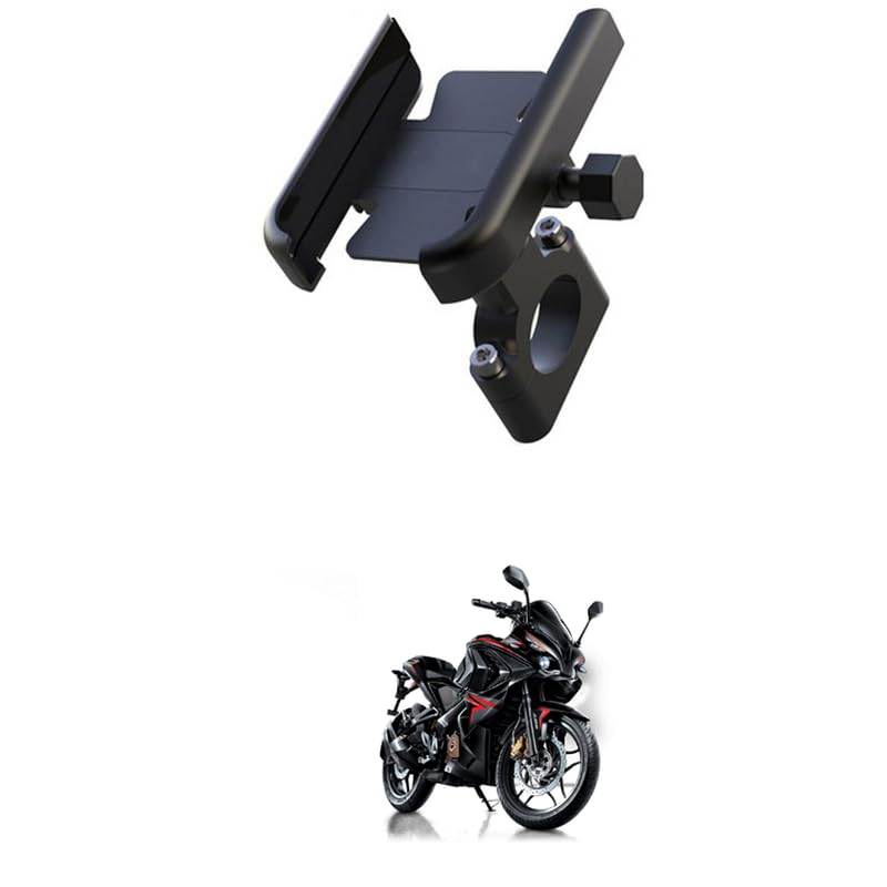 Metal CNC Bike Mount Holder Handlebar Mobile Phone Holder GPS Stand Bracket Cradle for All Smartphones Bicycle, Motorcycle, Scooty Comfortable With Pul-sar R-s 200-image-7