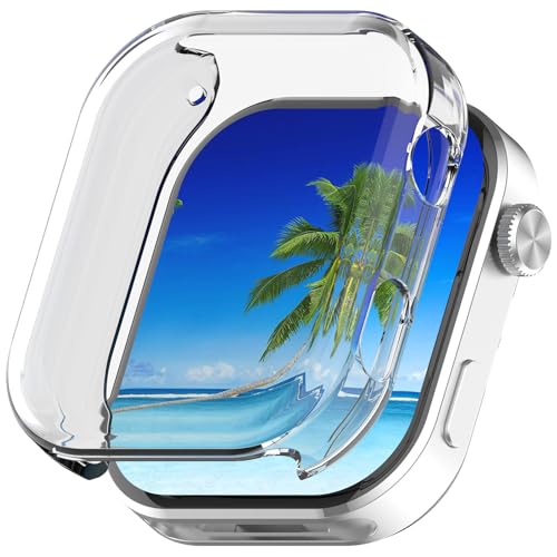 RUIIOCVKK for REDMI Watch 6 �P�[�X �X�}�[�g�E�H�b�` �S�ʕی� �t���J�o�[ �ϏՌ� �N���A ���� TPU �V���R�� �ϏՌ��� �����h�~ �V���I�~ Redmi Watch6 ��p�J�o�[ (�N���A)