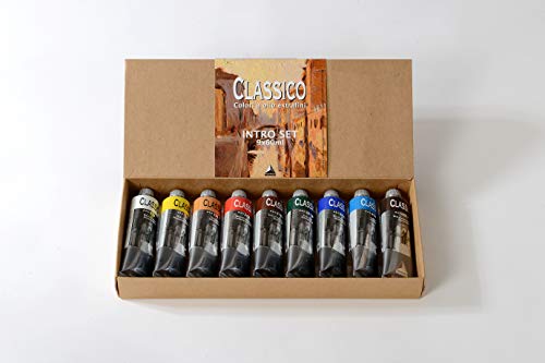 MAIMERI Classico Fine Art Oil Paint Set, 9 Assorted Colours, Ideal for Professional Artists