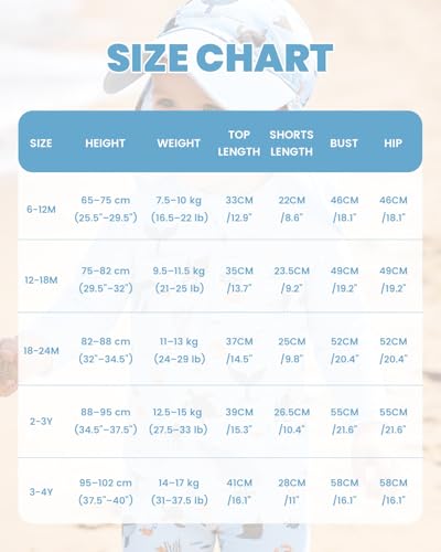 JiAmy Rash Guard strój kąpielowy dla małych chłopców, strój kąpielowy z długim rękawem z kapeluszem przeciwsłonecznym 6M do 4Y, Jasnoniebieski, 6-12 Months