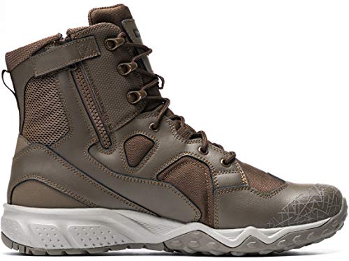 Cqr Men's Military Tactical Boots, Lightweight 6 Inches Combat Boots, Durable Edc Outdoor Work Boots, Patrol 6 - Zip Dark Brown, 9 #TOP4