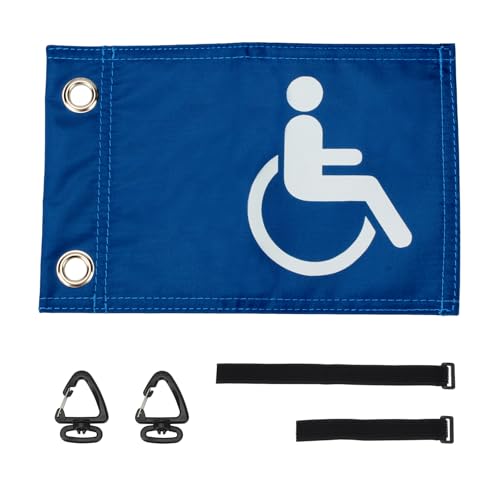 KVMORZE Golf Cart Flag with Straps, Double Sided Handicap Flag