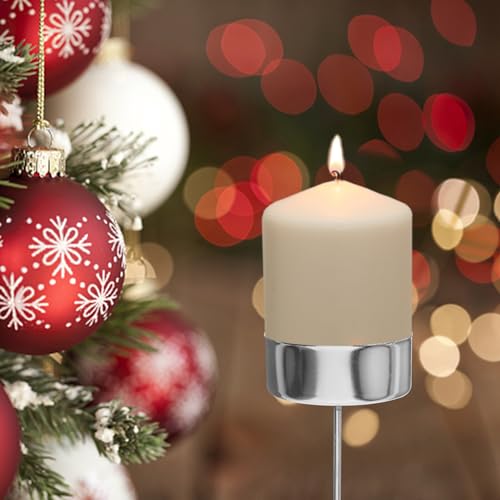 Luxshiny 1652YV08IK38XD2LDDG95 Metal Candle Holder Stakes Taper Candlestick Holders With Spike 6Pcs Metal Heavy Duty Pillar Candles Stand Base thumb #6