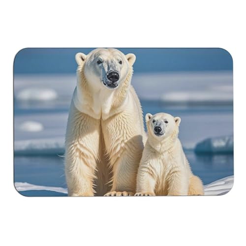 Tapis de sol ours polaires pour sortie de douche et devant d'évier - 2