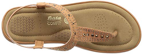 Image of Bata Comfit Women's Diamonte Tan Fashion Slippers-7 UK (6613442)
