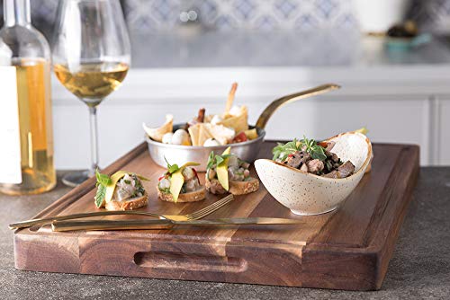 Premium Acacia Cutting Board & Professional Heavy Duty Butcher Block W/Juice Groove - Extra Large (17"X13"X1.4") Organic, End Grain Chopping Block. Ideal Serving Tray For Meat & Cheese #TOP3