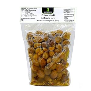 Geplette Groene Olijven in Extra Vierge Olijfolie 500 gr