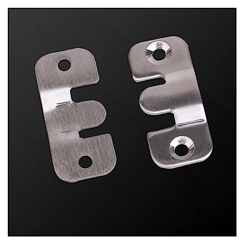 Image of Flush Mount Bracket ,Interlock Hanging 3 Sets Hook Buckles Hanger Picture Frame Photo Mirror Hooks Wall Hanging Flush Bracket Hanging Connecting Hardware, 44*19mm, Silver