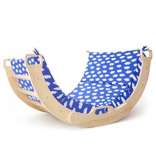 Image of HOMBYS Foam Cushion for Climbing Arch, Thick & Fluffy Rocker Pillow for Toddlers Arch Climbing, Floor Lounger Seats Pillow, Floor Cushion Toddler Nap Mat, Bed Floor Pillow for Kids, Navy Blue