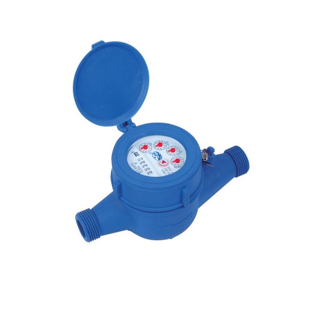 GNCGarden Contador de Agua 25mm de Chorro múltiple Nylon. Contador de Agua para riego, de dominio público hidráulico con aprobación CE. Rosca Entrada y Salida 1" Macho. Racores incluidos