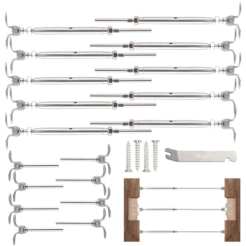 Système de garde-corps de câble pour sécuriser la terrasse en bois avec accessoires inox T316
