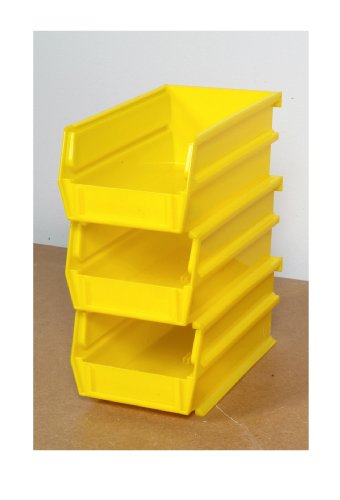 Triton Products 3-210Y Locbin Stacking, Hanging, Interlocking Polypropylene Bins 5-3/8-Inch L By 4-1/8-Inch W By 3-Inch H Yellow 24 Ct #TOP1