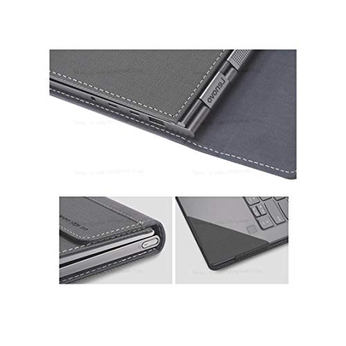 Honeymoon for 15" DELL XPS 15 9575/9550/ 9560/9570 Models Case Cover, PU Leather Folio Stand Protective Laptop Hard Shell Case Compatible for Dell XPS 15.6 Inch,red - Thumbnail 5