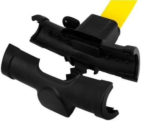 The two main components of the steering wheel lock, separated