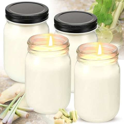 MTLEE 4 Pack Citronella Soy Candles Cover