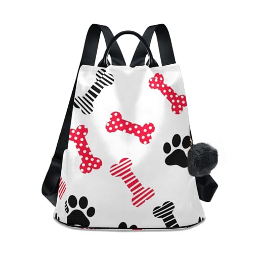 Sac à dos femme pattes et os de chien mignon pour le quotidien