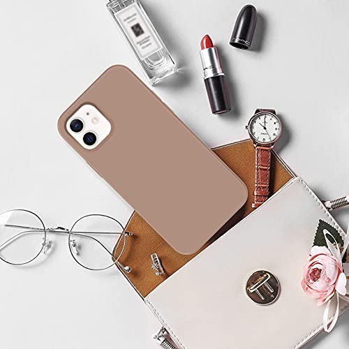 DUEDUE for iPhone 12 Case iPhone 12 Pro Case Liquid Silicone Slim Cover with Microfiber Lining Shockproof Protective Case for iPhone 12/12 Pro 6.1 inch Khaki by DUEDUE - Image 7