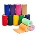Juvale Self Adherent Wrap - 12 Pack of Cohesive Bandage Medical Vet Tape for First Aid, Sports, Wrist, Ankle, 12 Colors, 4 Inches x 5 Yards