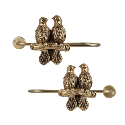 Pack of 2 Wall Mounted Curtain holdbacks Bird Pattern Decorative