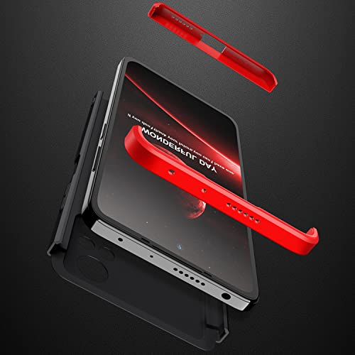 Image of Kapa Double Dip Full 360 Protection Back Case Cover for Poco X4 Pro (5G) (Red, Black), Poly Carbonate