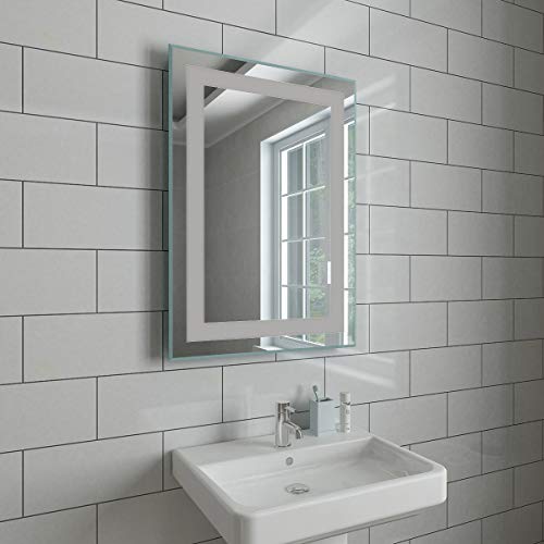 Aquariss 700 x 500mm Illuminated LED Bathroom Mirror with Demister IP44
