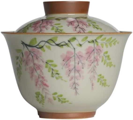GSOUL Kungfu Tea cup Travel Coffee Cup Hand-painted Covered Bowl Ceramic Underglaze Color Small Household Tea Chinese Style Retro Set Small Tea Cups