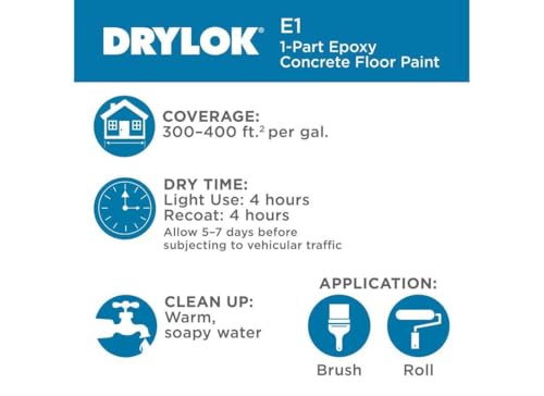United Gilsonite Lab 23713 Drylok Gallon Gray E1 Epoxy Semi-Gloss Pintura para Piso miniatura 4