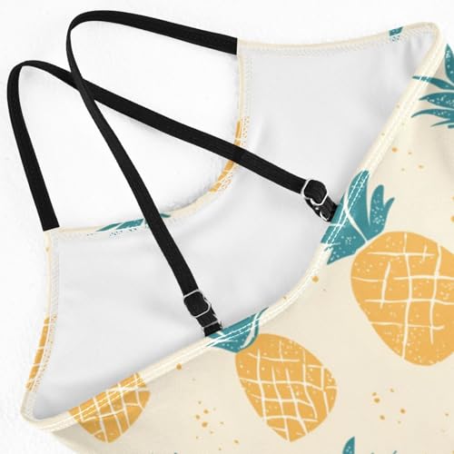 ZZKKO Watercolor Pineapple Girls Swimsuit One Piece Bathing Suit for Baby Girls' Swimwear 3T4