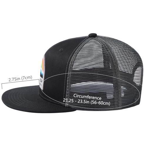 Image of BASSDASH Flat Brim Trucker Cap Adjustable Snapback Hat Mesh Back for Men Women